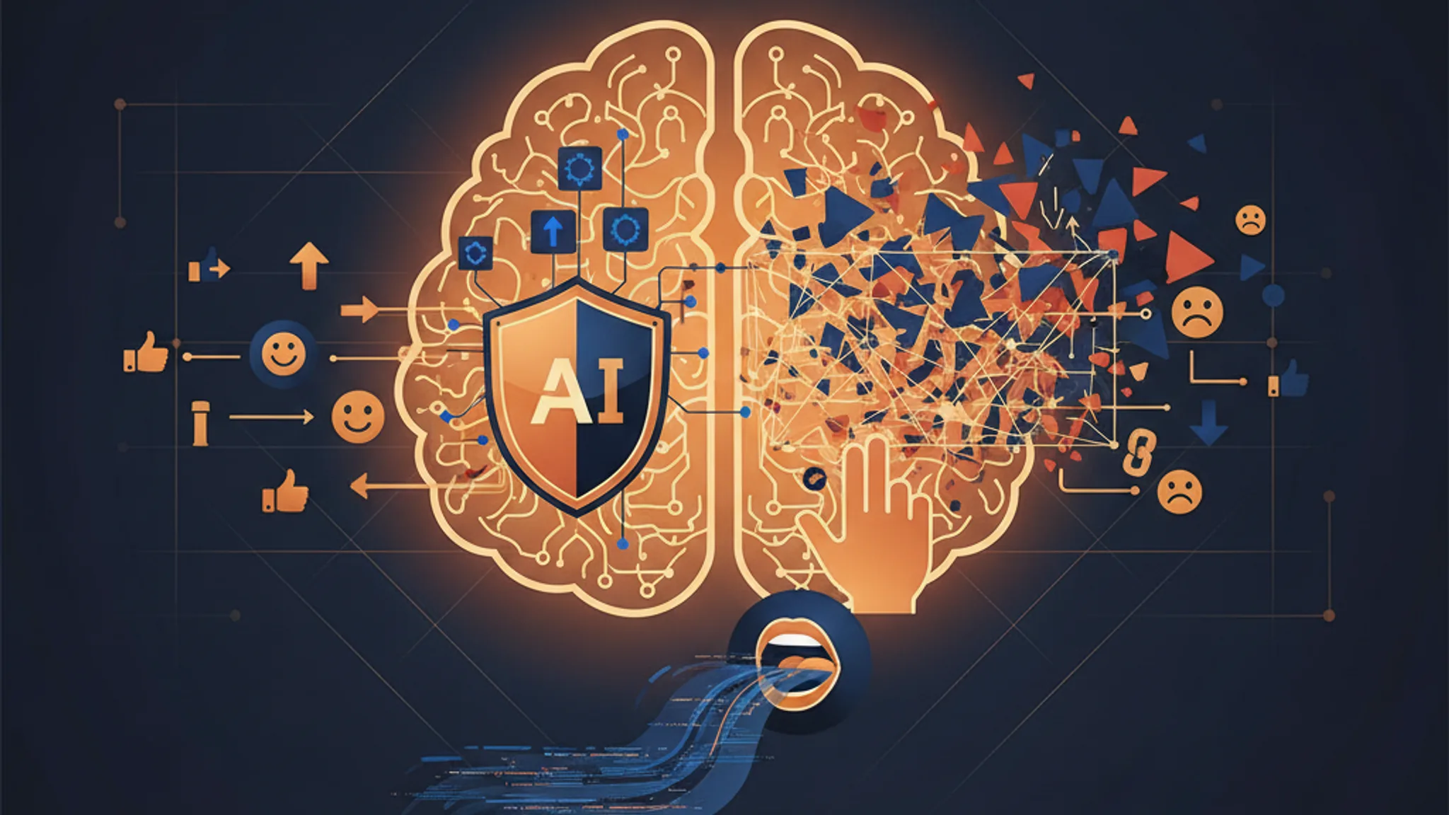 Illustration concept for ai reputation management