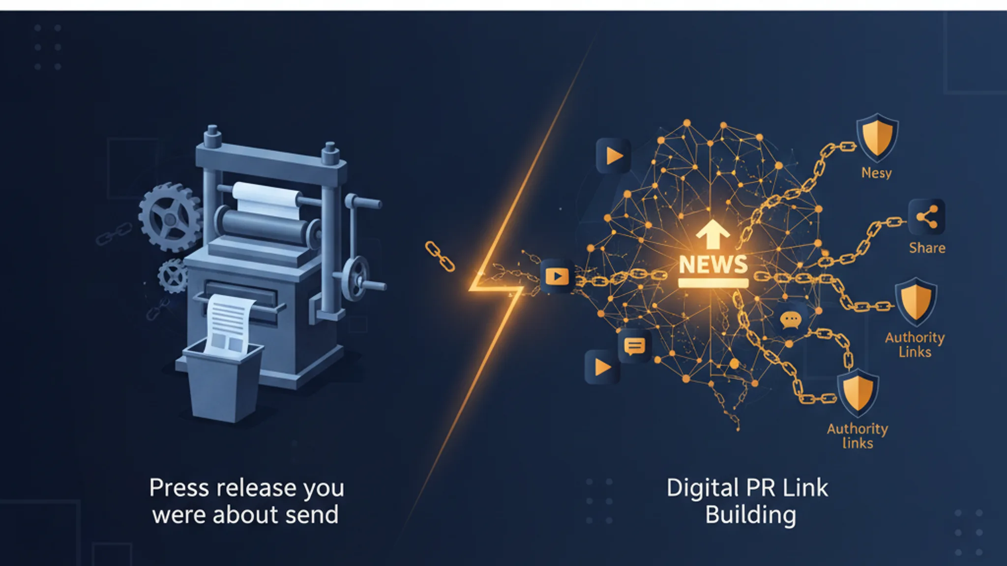 Illustration concept for digital pr link building