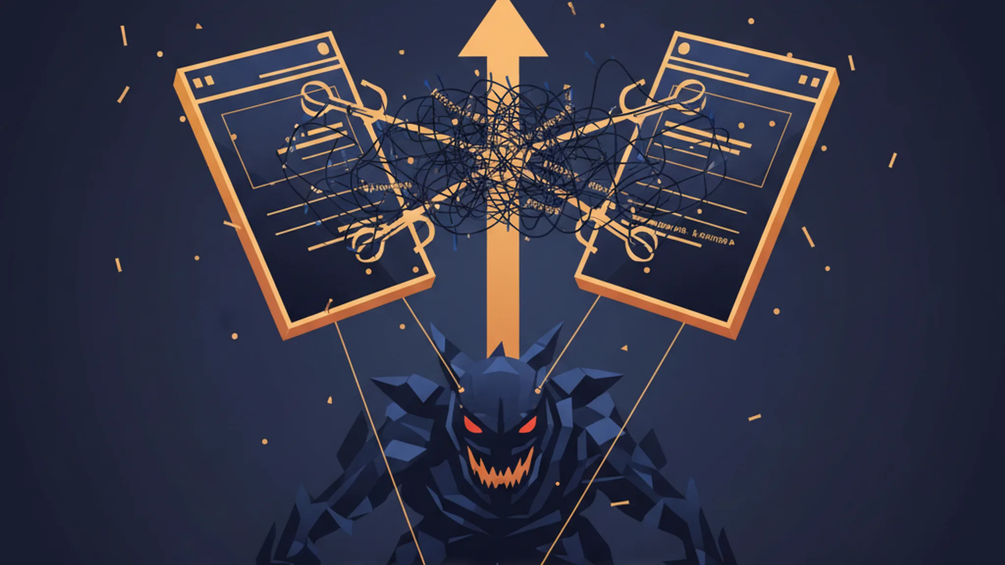 Illustration concept for keyword cannibalization