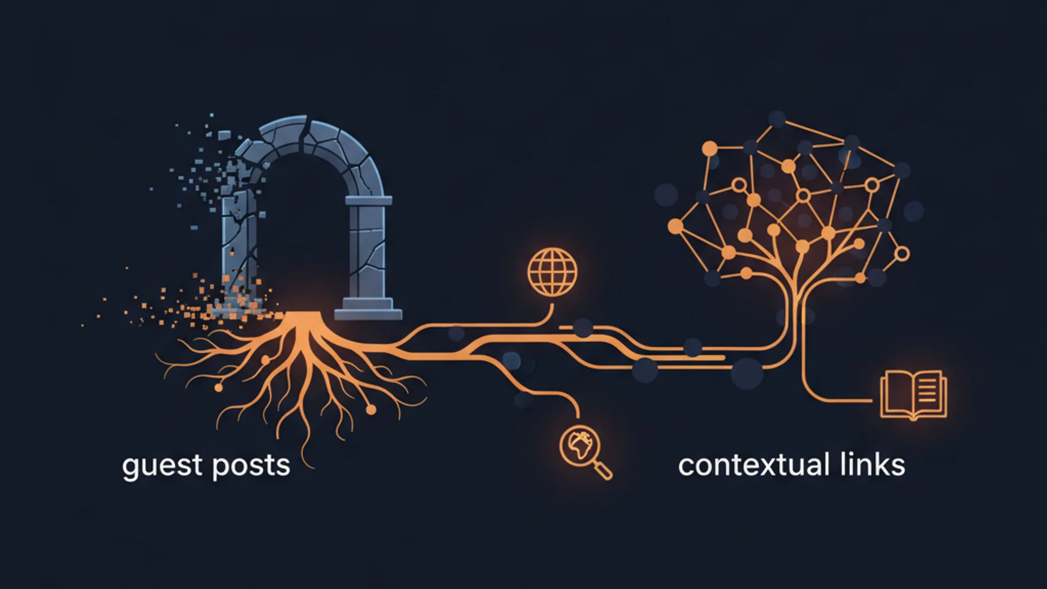 Illustration concept for contextual link building
